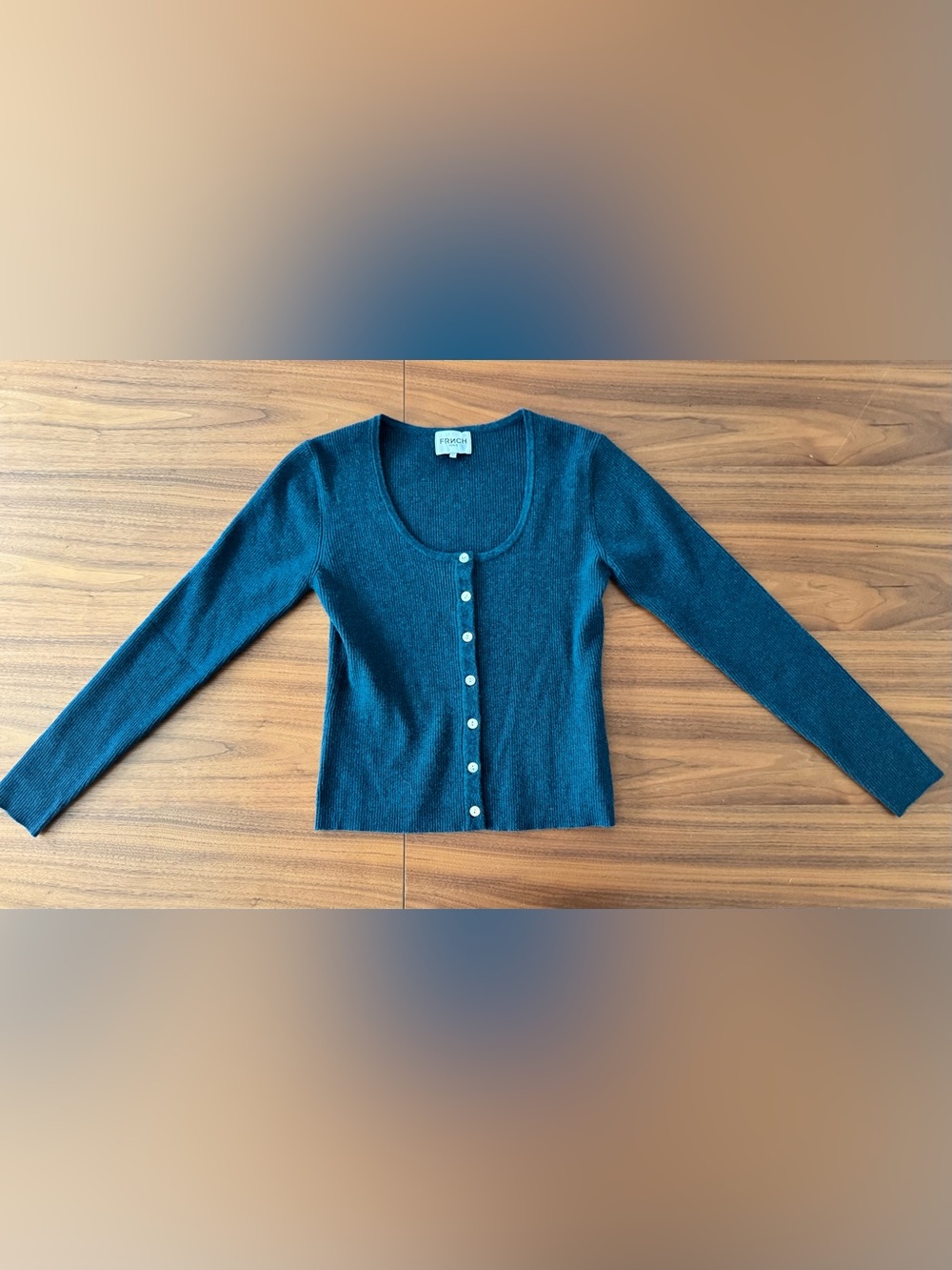 FRNCH Paris "Ainoa" Ribbed Knit Cardigan Size Small